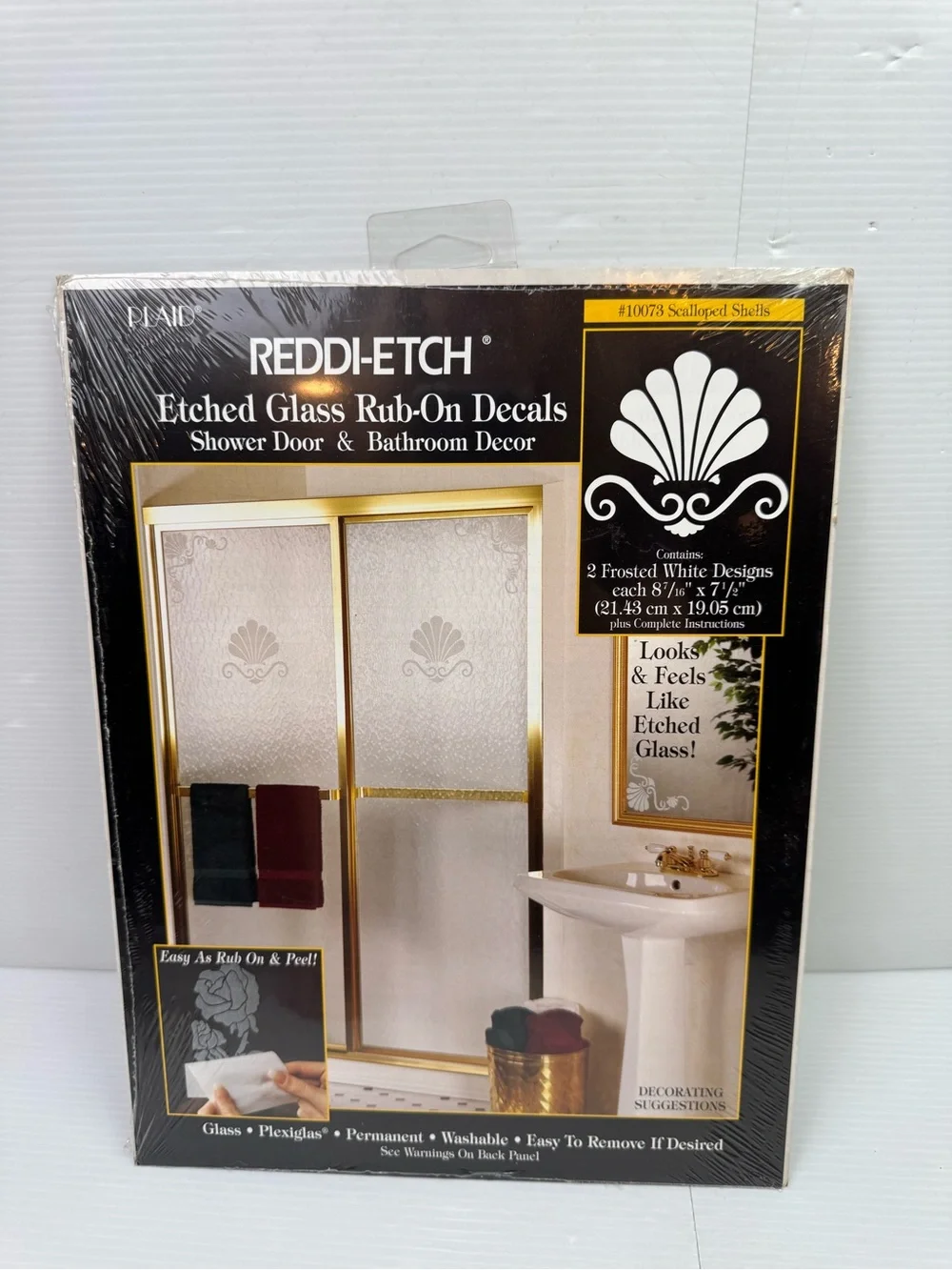 VTG Lot Of 3 Reddi-Etch Etched Glass Rub-On Decals #10121 #10073 #10076 Sealed